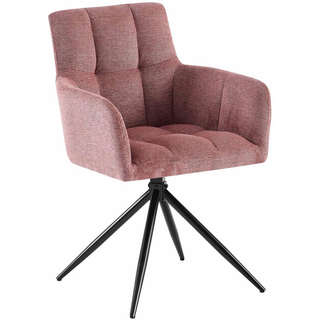 Silla de Confidente KEMP, Diseño Moderno, Giratoria, en Tela color Rosa