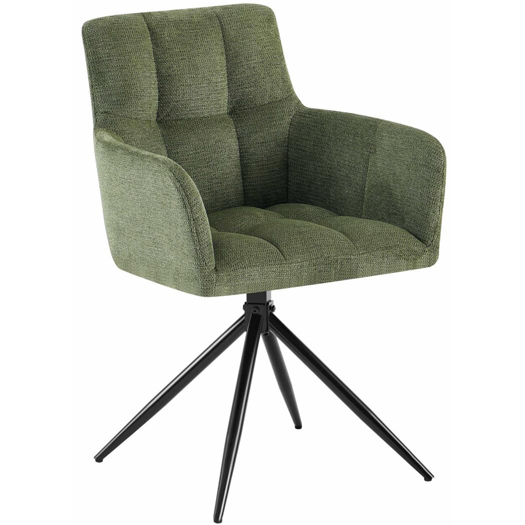 Silla de Confidente KEMP, Diseño Moderno, Giratoria, en Tela color Verde