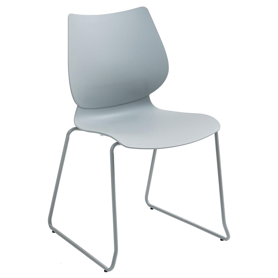 Silla de Confidente MARION, Apilable, Robusta Estructura Metálica, color Gris