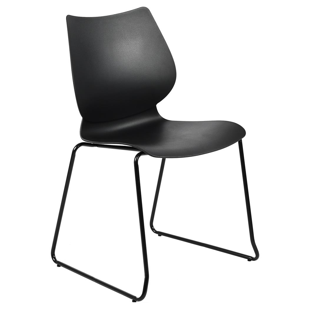 Silla de Confidente MARION, Apilable, Robusta Estructura Metálica, color Negro