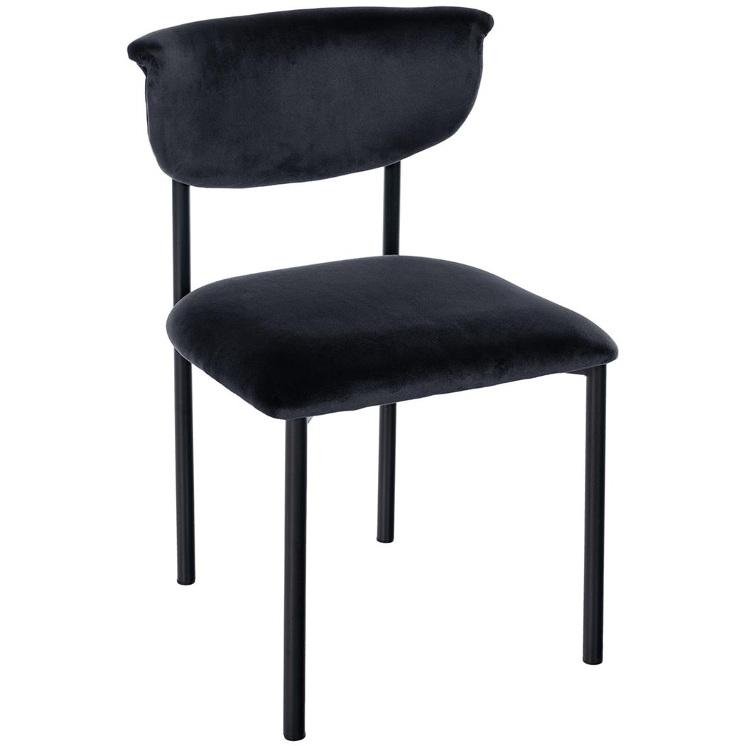 Silla de Confidente TUCKER, Diseño Atemporal, Estructura Negra, en Tercipelo color Negro
