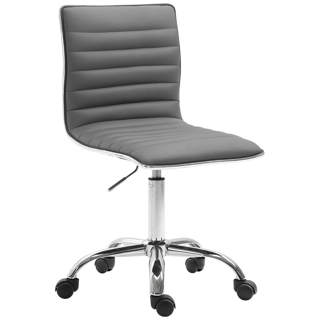 Silla de oficina WANG, Diseño Moderno y Original, Tapizada en Piel color Gris