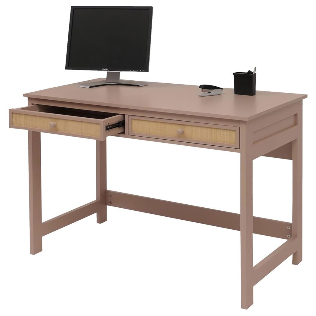Mesa de escritorio ORBIT, Dimensiones 110x60x78 cm, Diseño Moderno, en Madera color Gris Topo