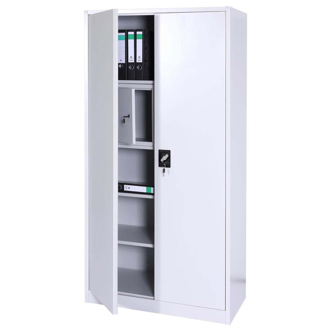 Armario ISABA, 185x90x45 cm, 2 puertas, en Acero color Gris