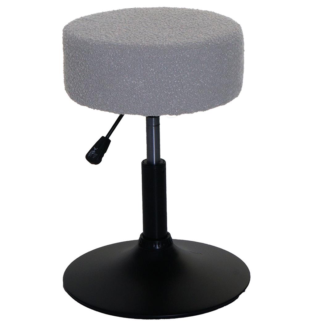 Taburete BLOOM, Giratorio 360º, Grueso Acolchado, en Tela color Gris Claro