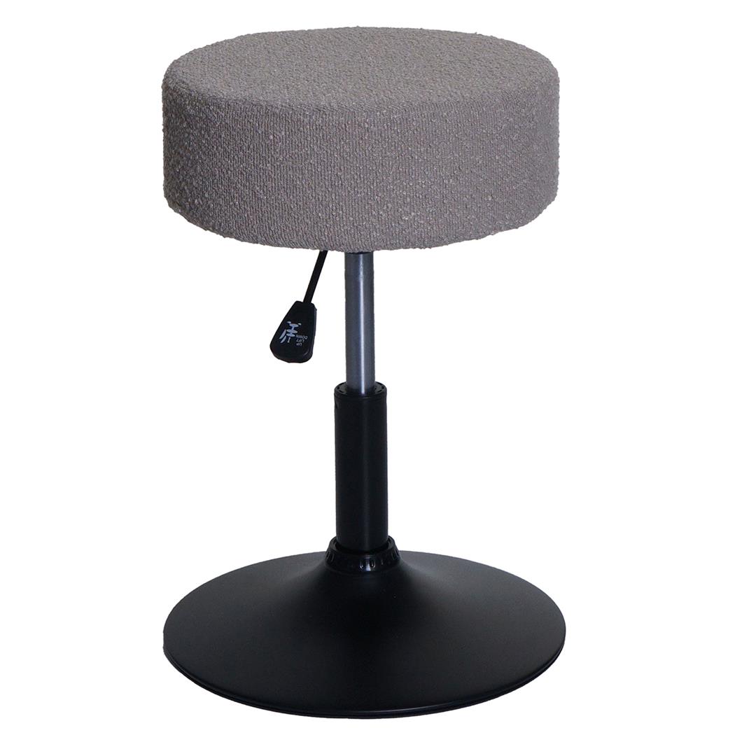Taburete BLOOM, Giratorio 360º, Grueso Acolchado, en Tela color Gris Topo