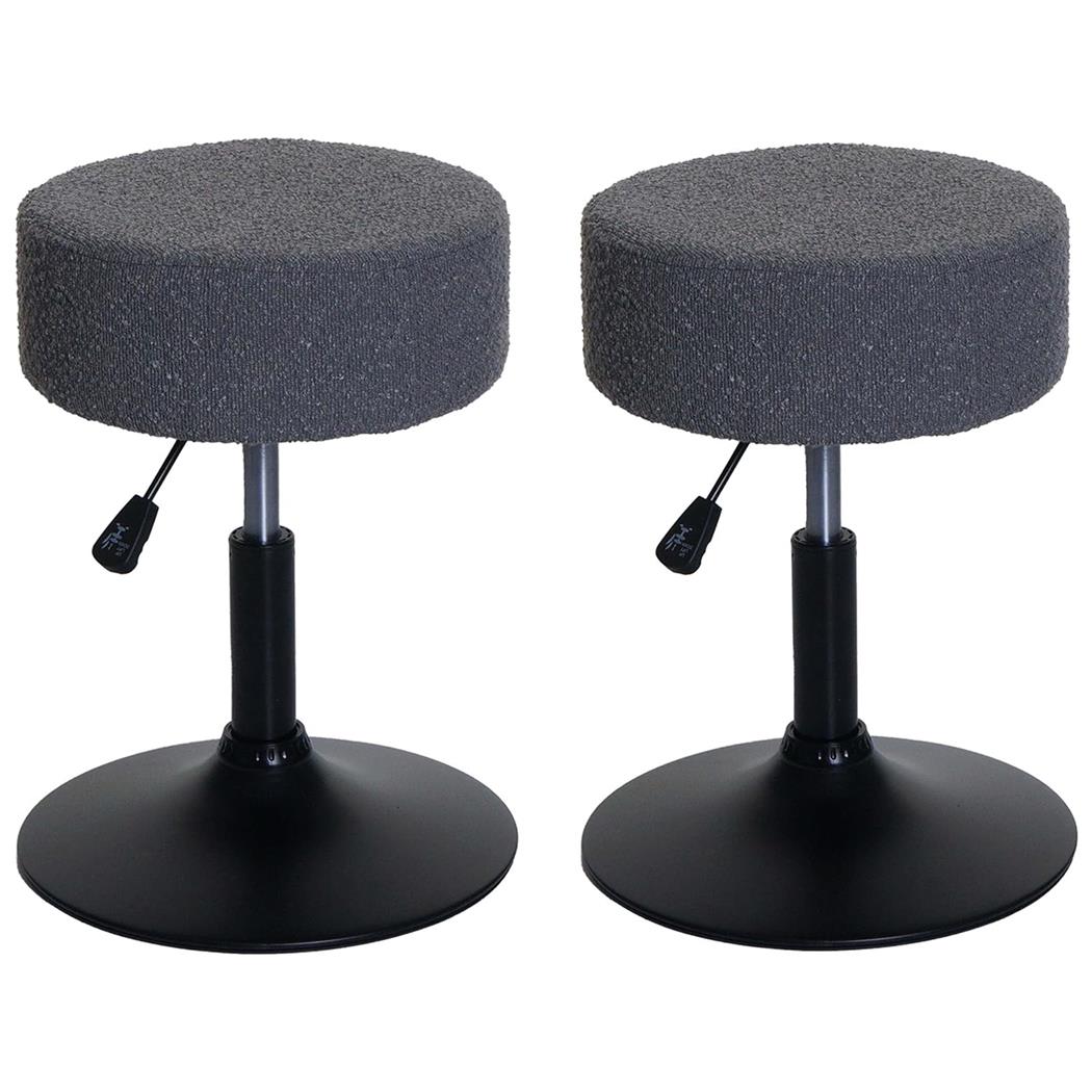 Lote de 2 Taburetes BLOOM, Giratorio 360º, Grueso Acolchado, en Tela color Gris Oscuro