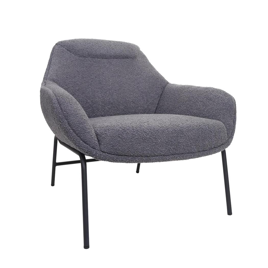 Silla de Confidente de Diseño COLTEN, Estructura Metálica, en Tela color Gris Oscuro