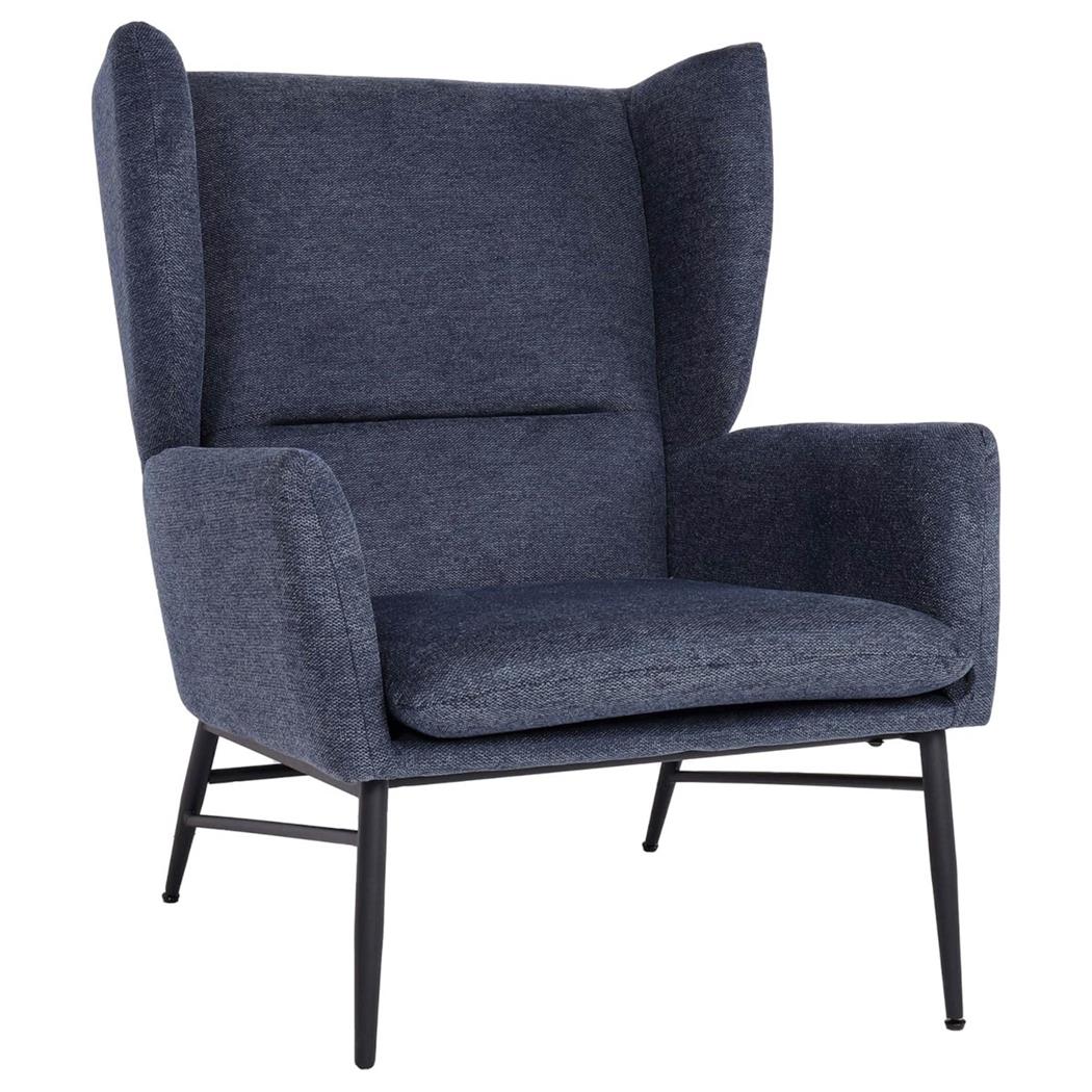 Silla de Confidente CROFT, Elegante Diseño, Estructura Metálica, en Tela color Azul