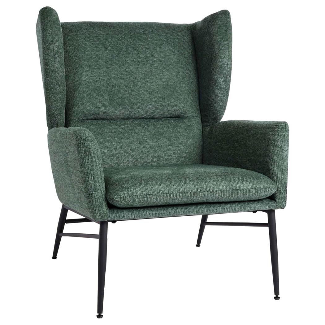 Silla de Confidente CROFT, Elegante Diseño, Estructura Metálica, en Tela color Verde