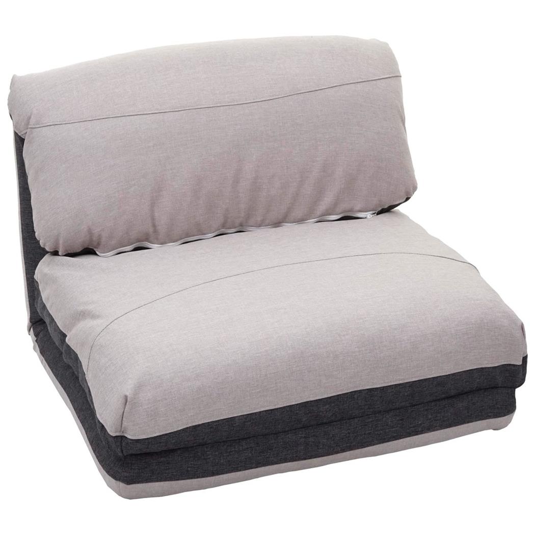 Sofá NANTES, Convertible en Cama, Cómodo y Versátil, en Tela Color Gris Oscuro y Gris Claro