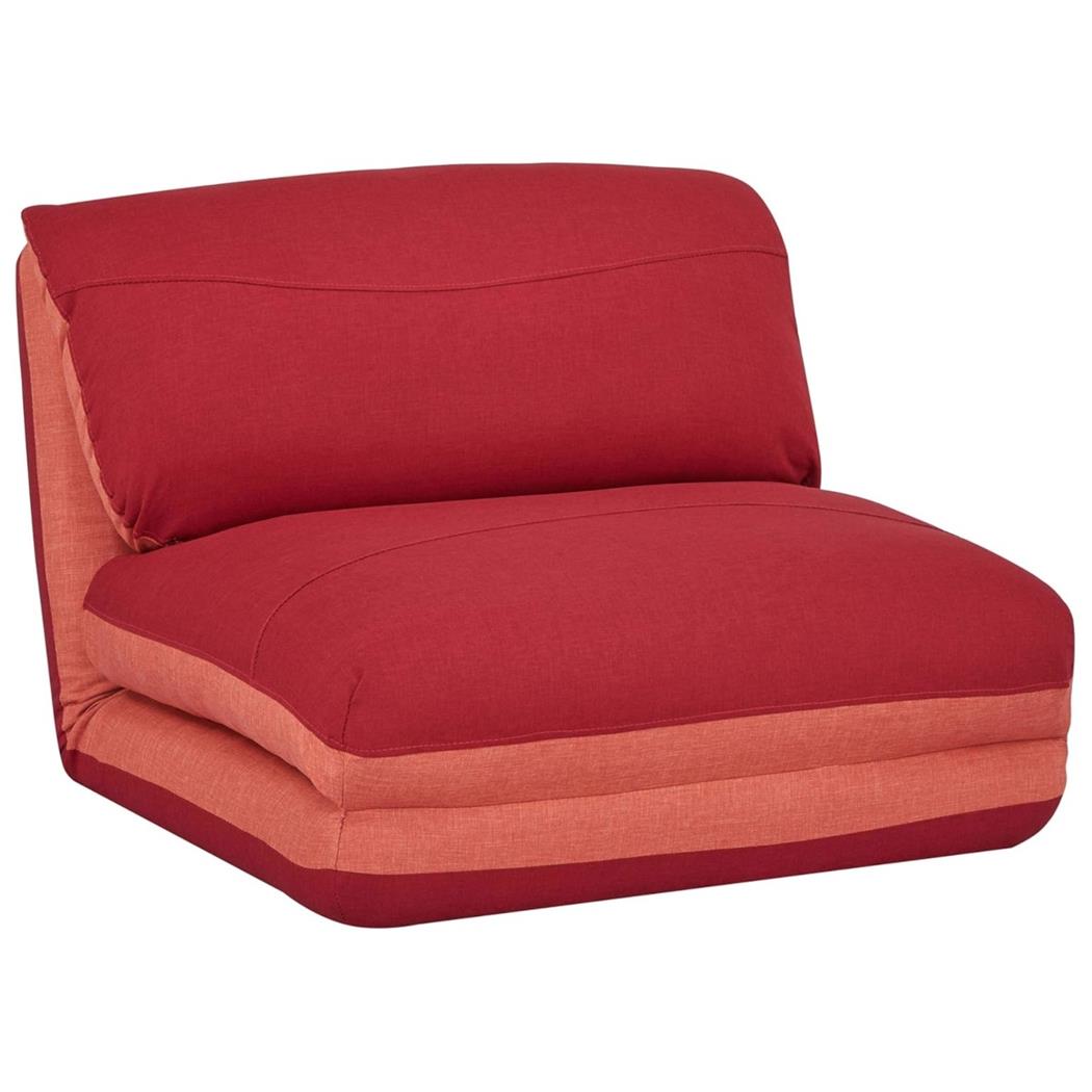 Sofá NANTES, Convertible en Cama, Cómodo y Versátil, en Tela Color Naranja y Rojo