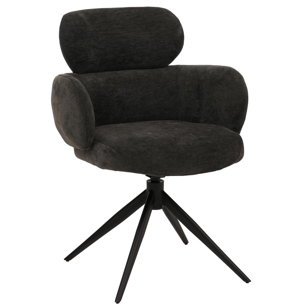 Silla de Confidente LINDEN, Gitaroria 360º, Grueso Acolchado, en Tela color Gris antracita