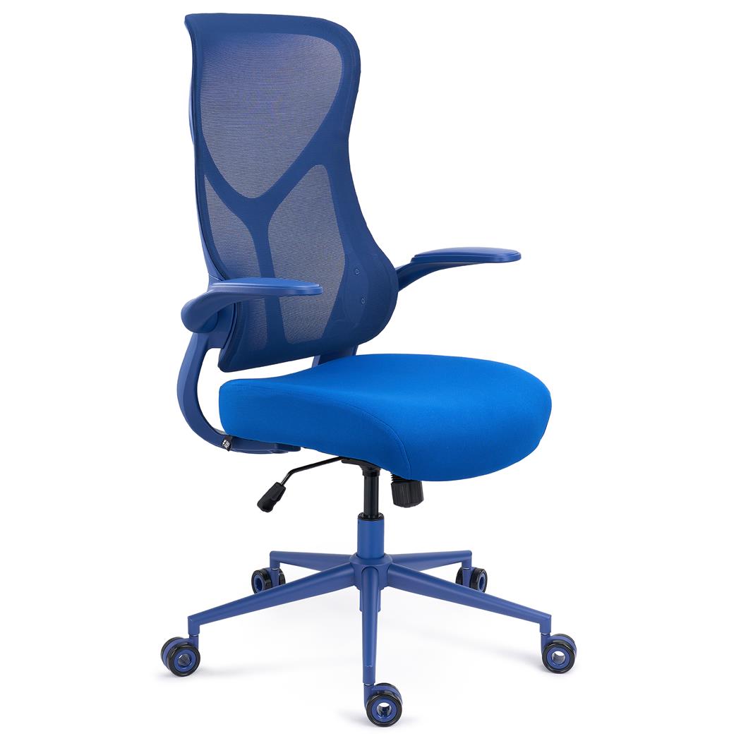 Silla de Oficina DAFNE COLOR, Brazos Abatibles, Gran Diseño, Calidad y Ergonomía, En Azul