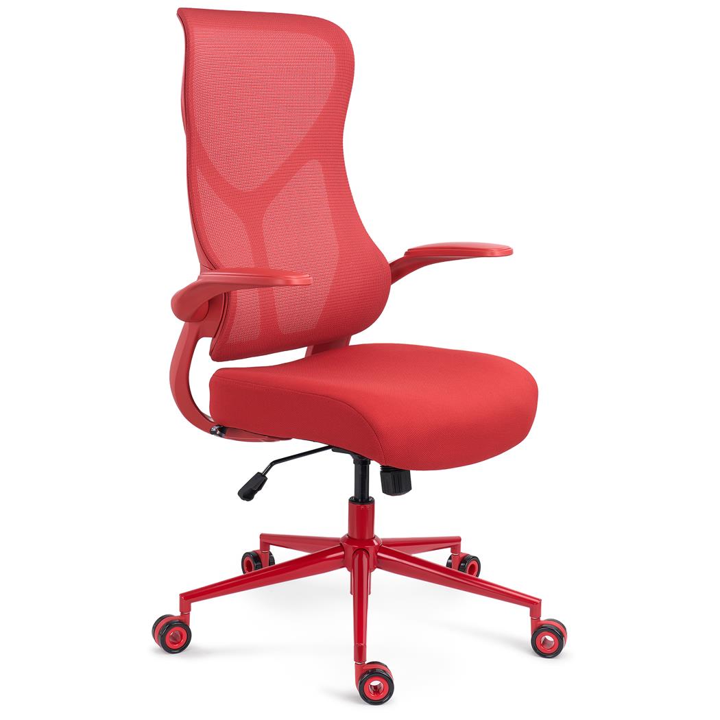 Silla de Oficina DAFNE COLOR, Brazos Abatibles, Gran Diseño, Calidad y Ergonomía, En Rojo