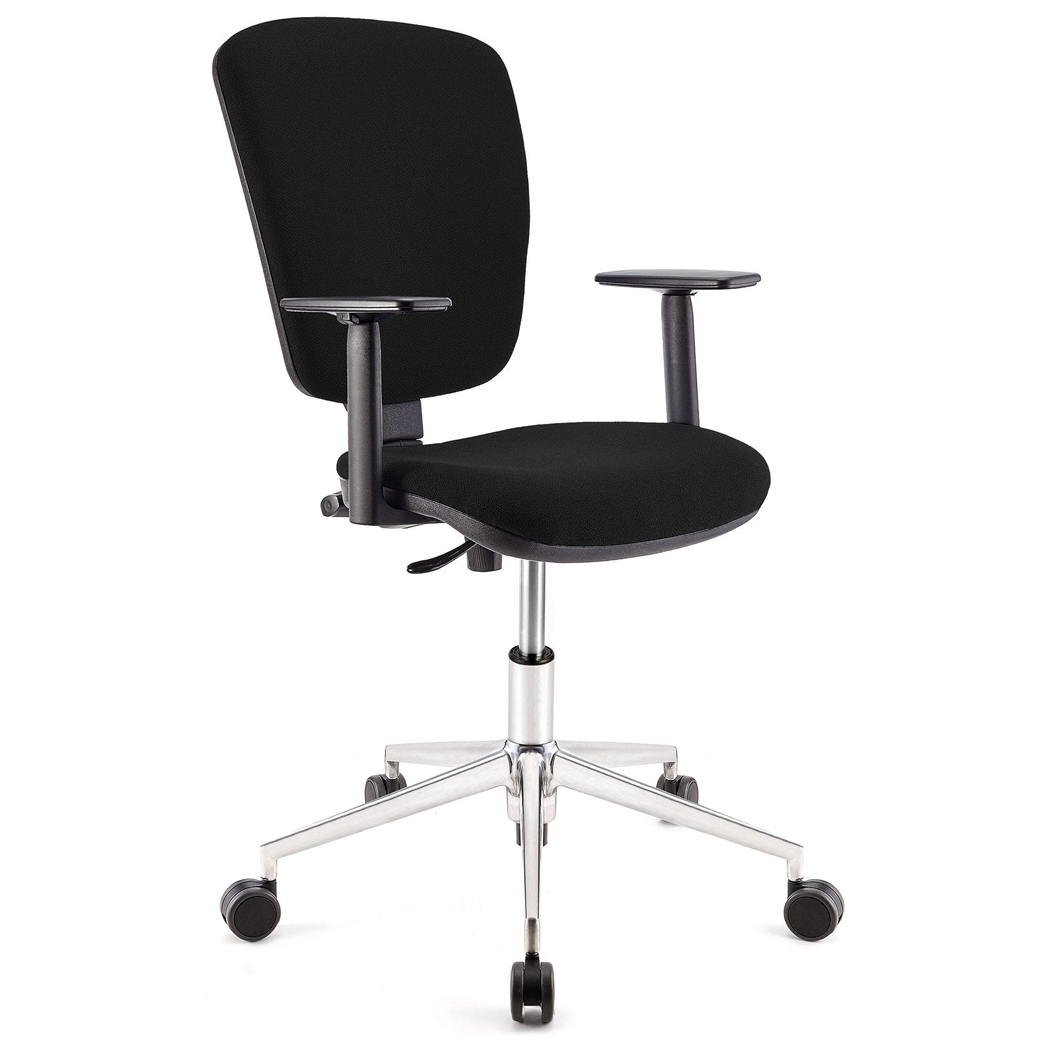 DEMO# Silla de Oficina CALIPSO PRO, Respaldo y Brazos Ajustables, Base Metálica, En Tela Negro
