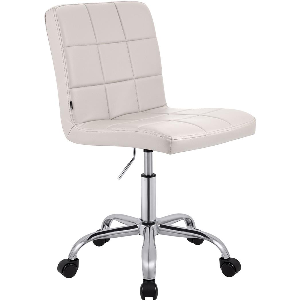Silla de Oficina CLIP, Atractivo Diseño Moderno, Estructura Metálica, en Piel color Blanco