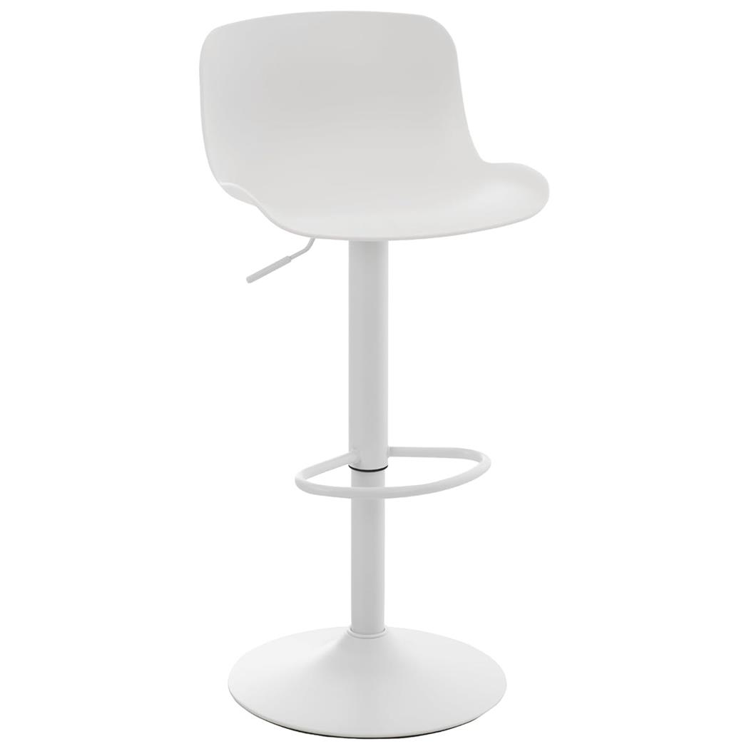 Taburete de oficina HULUN, Fabricado en Polipropileno, Muy Versátil, Color Blanco