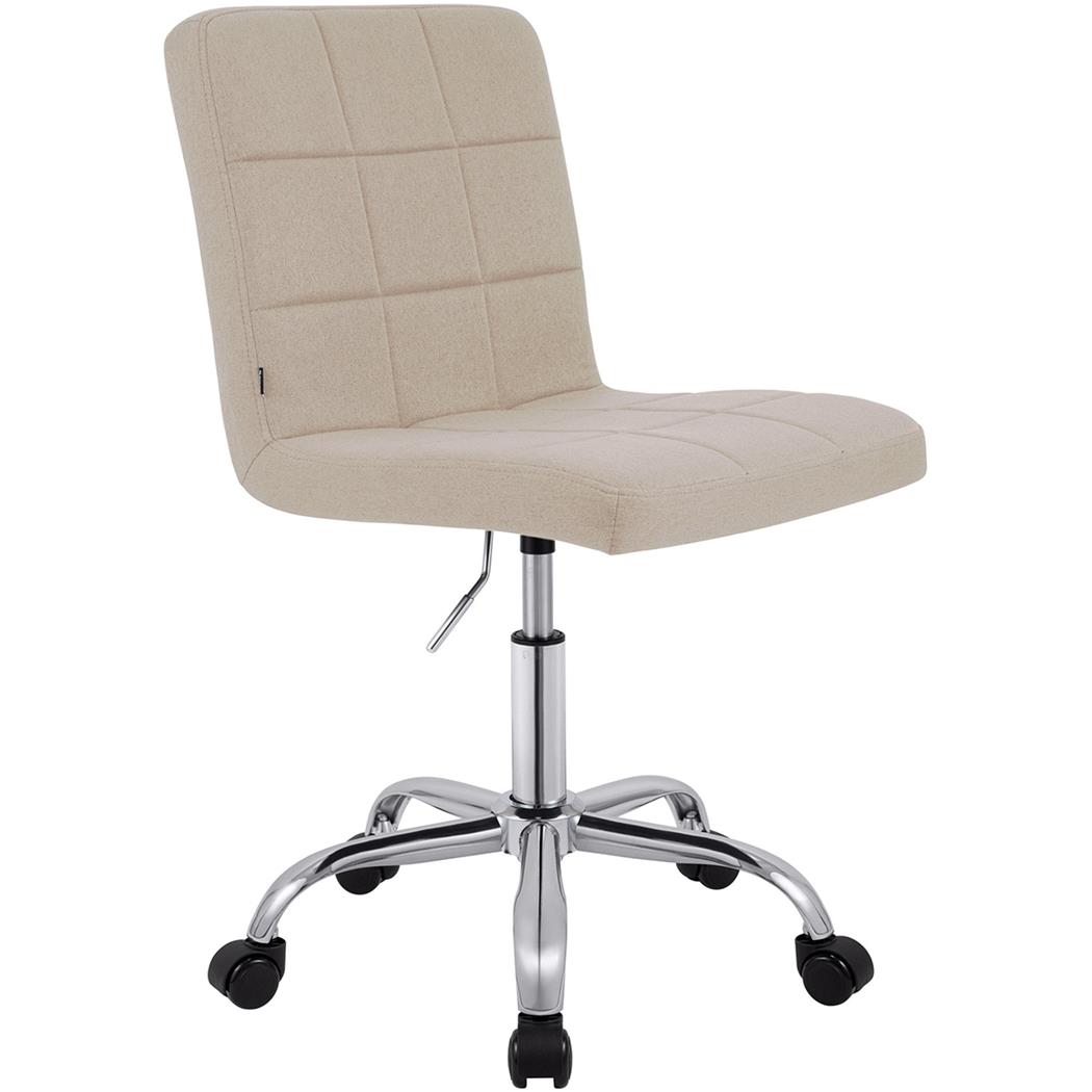 Silla de Oficina CLIP, Atractivo Diseño Moderno, Estructura Metálica, en Tela color Crema