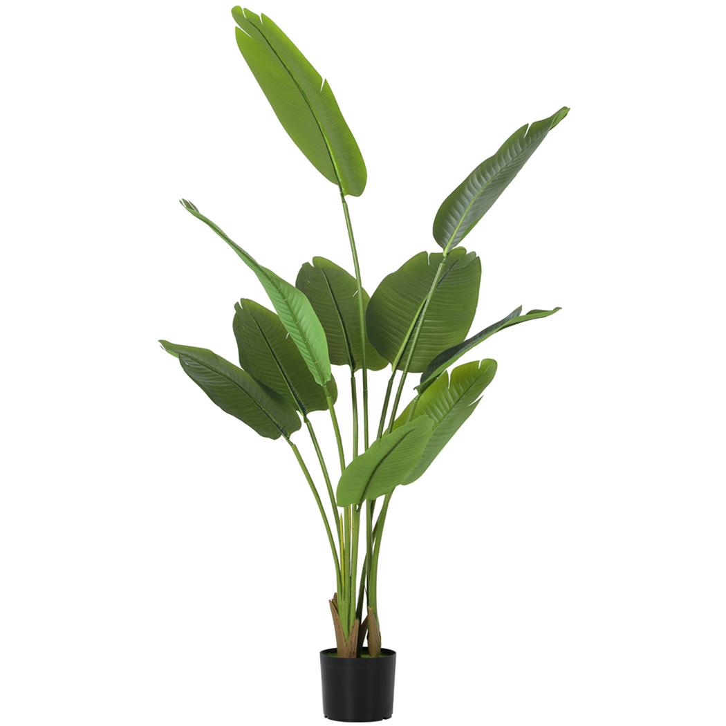 Planta de Oficina PALMA, Altura 160 cm, Bananera Artificial con Maceta Incluida