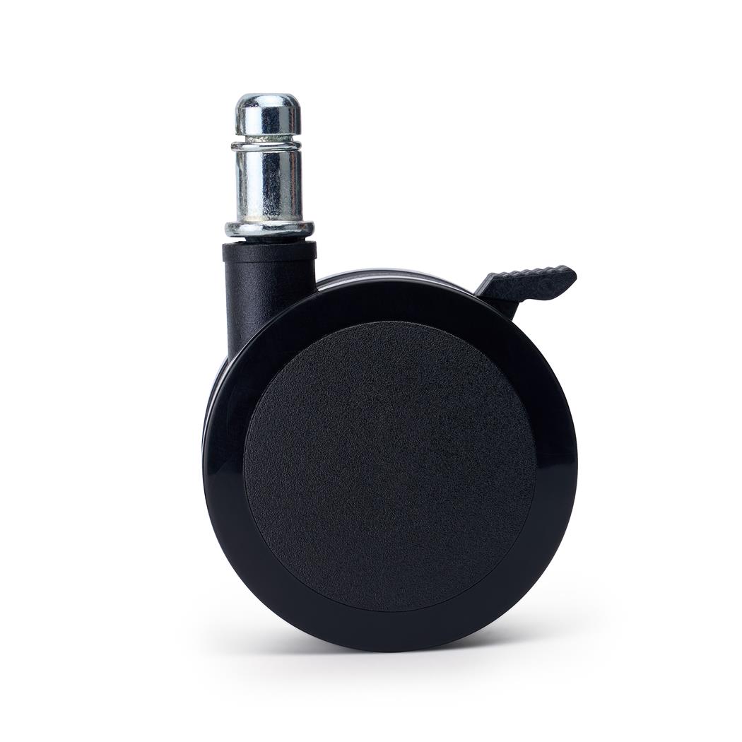 5x Ruedas Sillas Oficina BRAKE, 11x50mm, Multisuperficies, Sistema de Freno, Color Negro