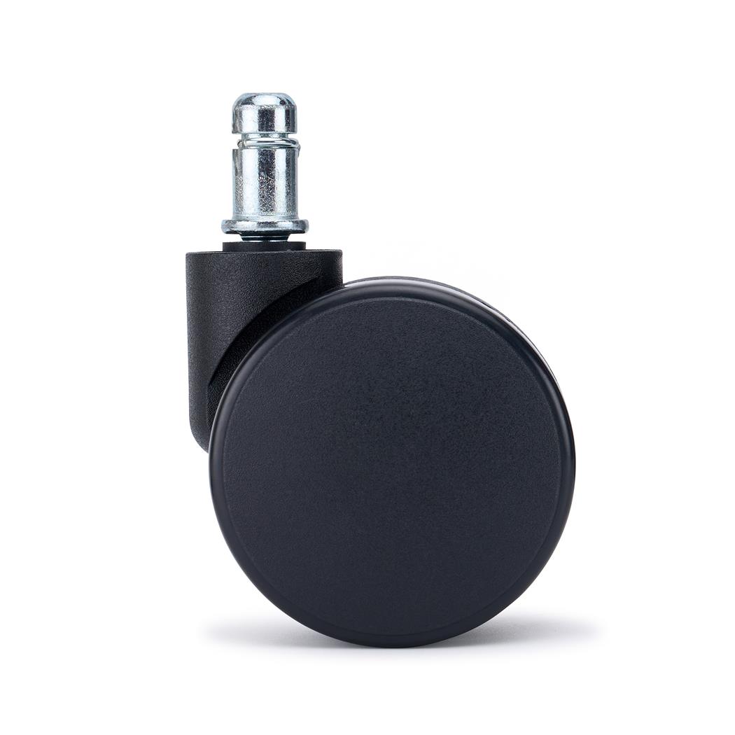 5x Ruedas Sillas Oficina VOLT, 11x50mm, Especial Suelos Alfombrados, Color Negro