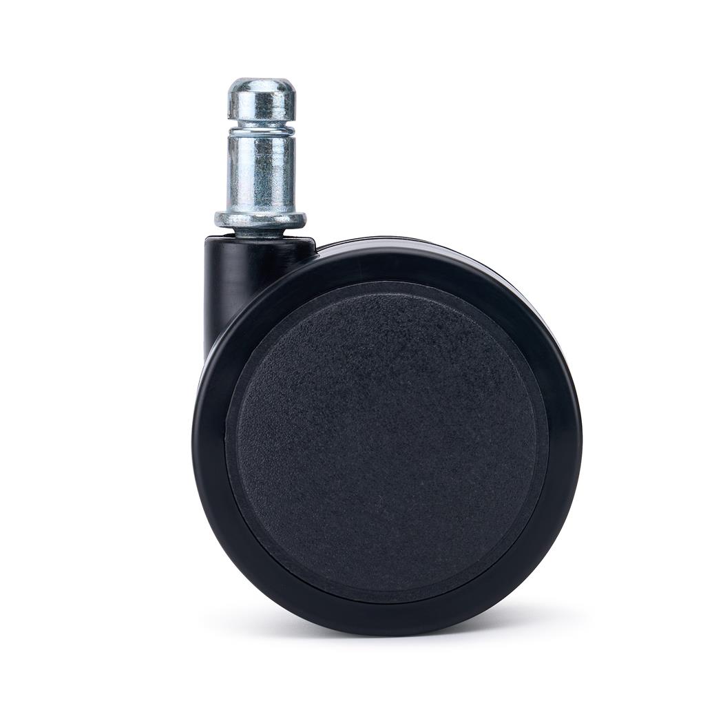 5x Ruedas para Sillas de Oficina LYRA, Diseño Minimalista, Aptas para Suelos Duros, en Color Negro