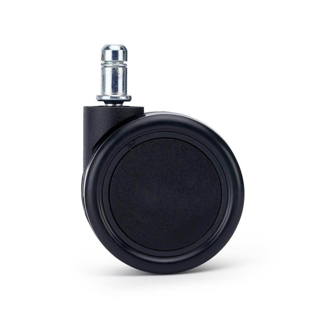 5x Ruedas para Sillas de Oficina MOON, 11x60 mm, Multisuperficies, en Color Negro