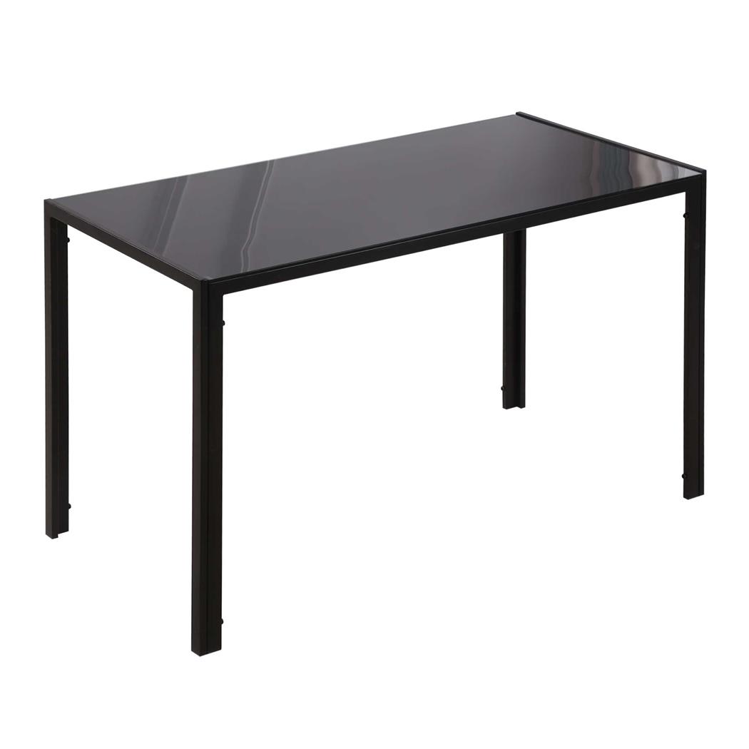 Mesa de Oficina MAPUTO, 120x60x75 cm, Estructura Metálica y Vidrio templado, color Negro