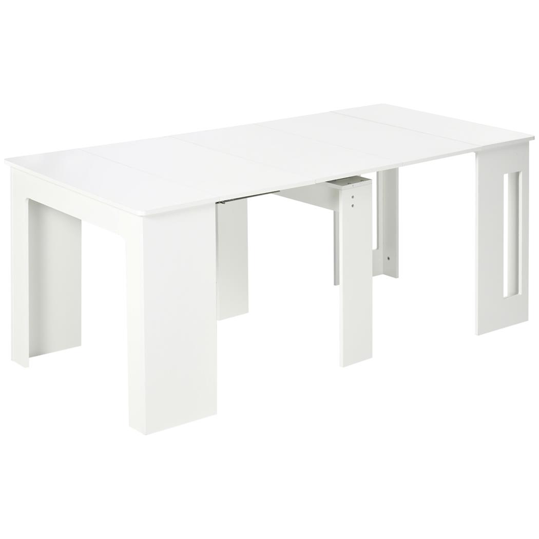 Mesa de Reuniones ASMARA, Extensible de 60 a 180 cm, en Madera color Blanco