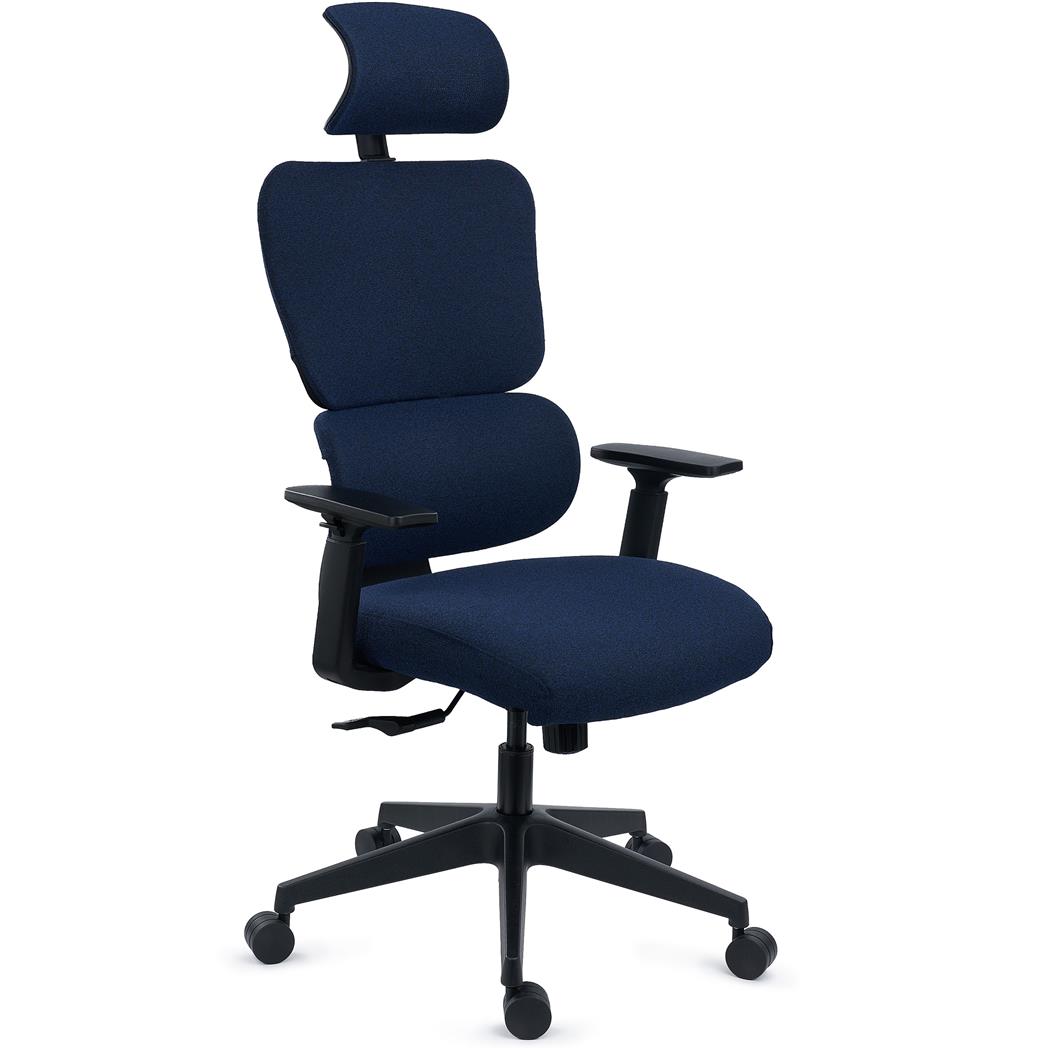DEMO# Silla Ergonómica TUDOR, Avanzado Diseño, Uso Intensivo 8H, Malla Acolchada, En Azul