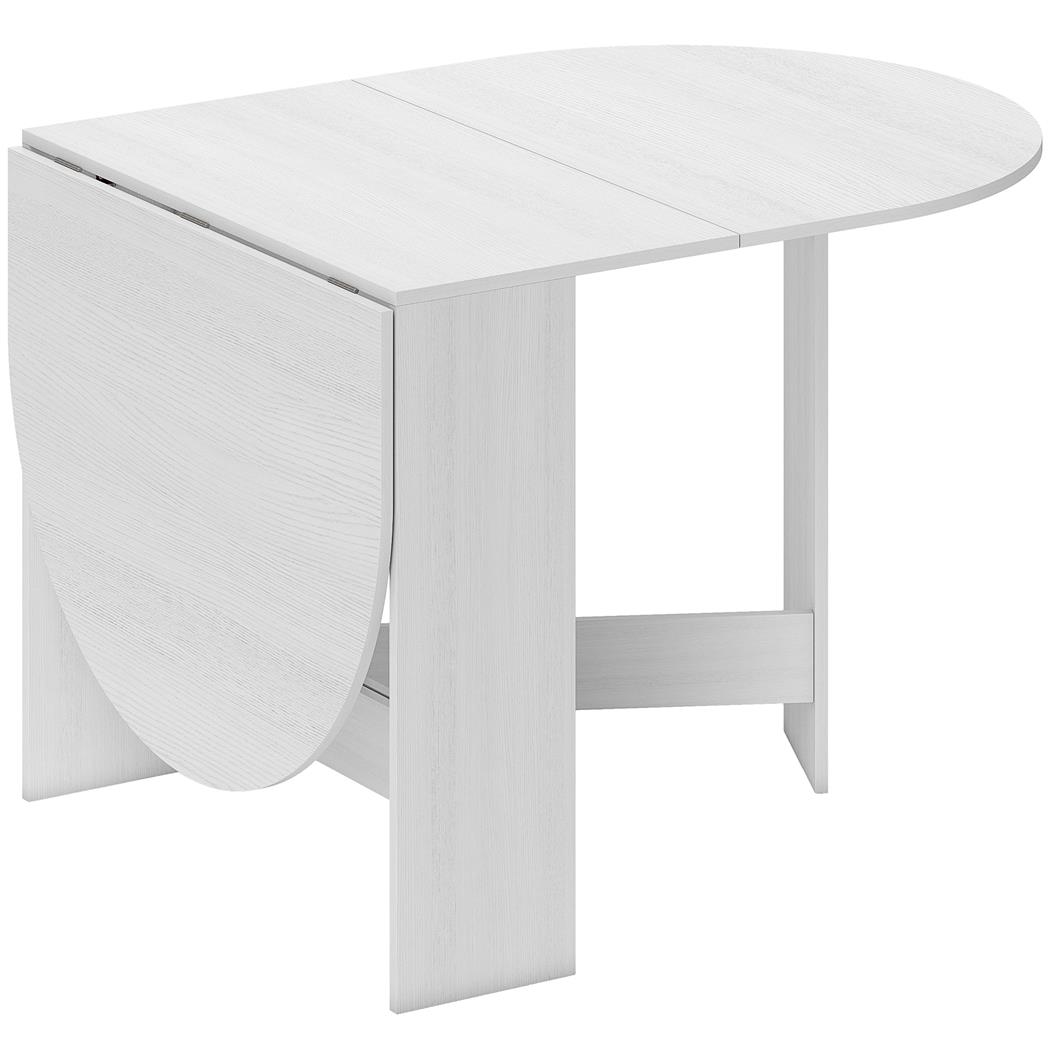 Mesa de Reuniones VADUZ, Diseño Ovalado con Alas Abatibles, hasta 6 Personas, color Blanco