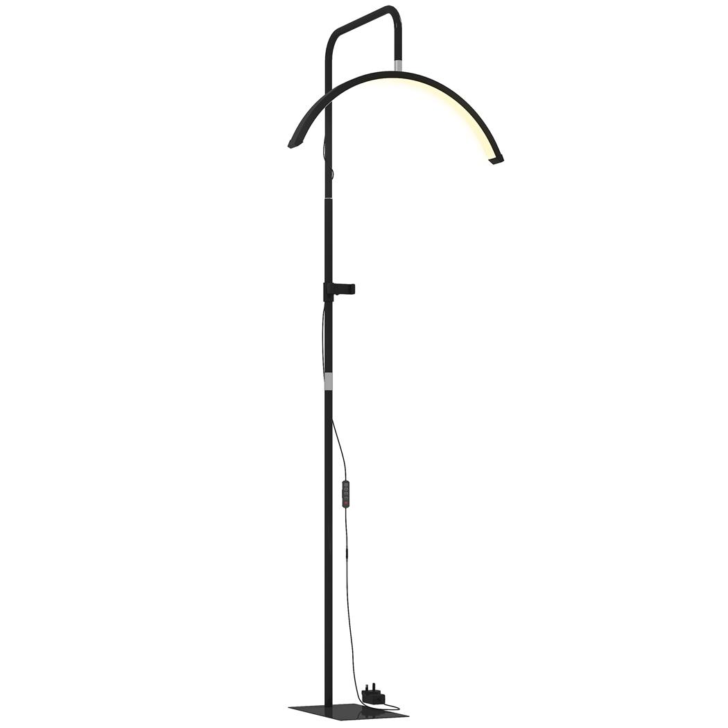 Lámpara de Oficina CLARIT, Dimensiones 77,5x20,5x186 cm, Diseño en Media Luna, color Negro