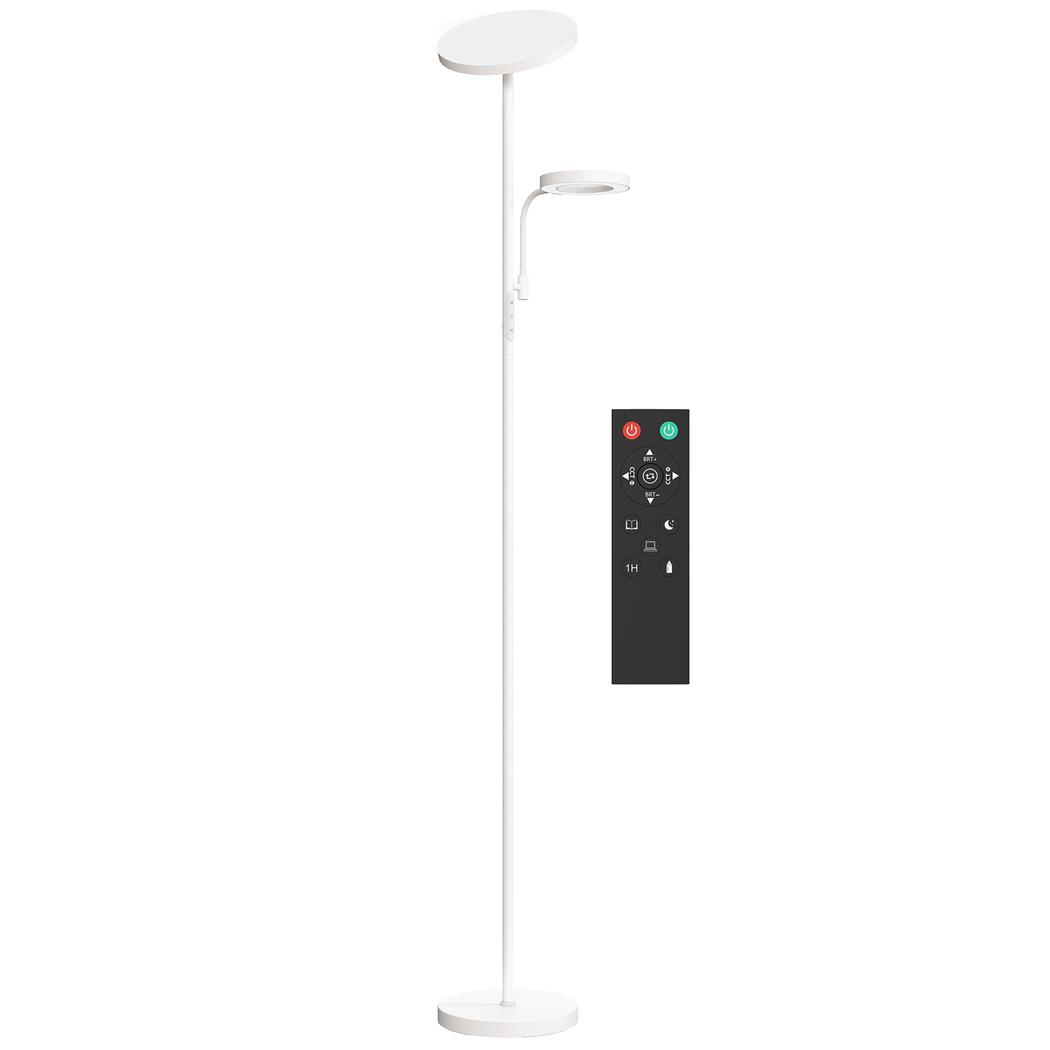 Lámpara de Oficina ZENLUX, Dimensiones 25x25x175 cm, LED Regulable, color Blanco