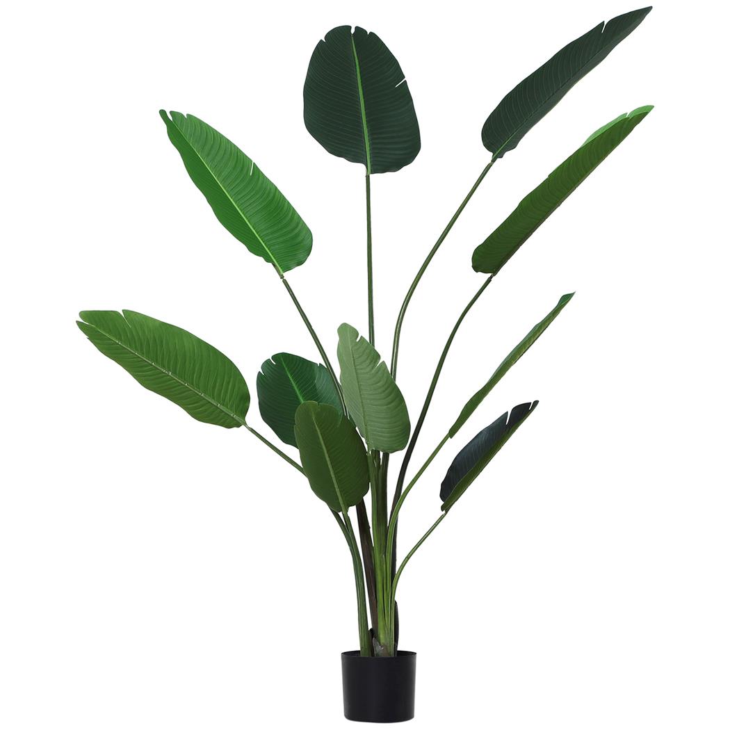 Planta de Oficina ETNA, Altura 180 cm, Hoja con Gran Textura, Palma Artificial con Maceta Incluida