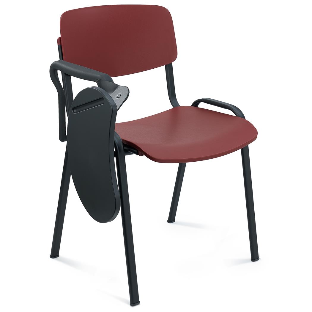 Silla de Confidente MILKA con PALA abatible, Bonita y Polivalente, Color Burdeos