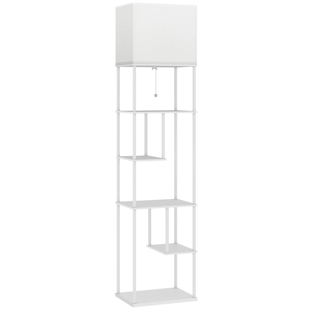 Lámpara de Oficina VETRA, Dimensiones 40x29x171 cm, Estantes Asimétricos, en color Blanco
