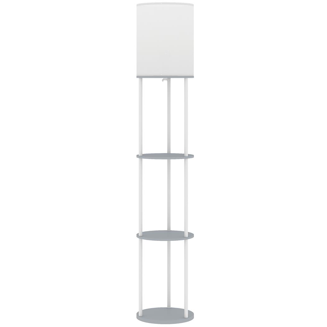 Lámpara de Oficina ORBE, Dimensiones 26x29x29x158 cm, con Estantes, en Madera color Gris