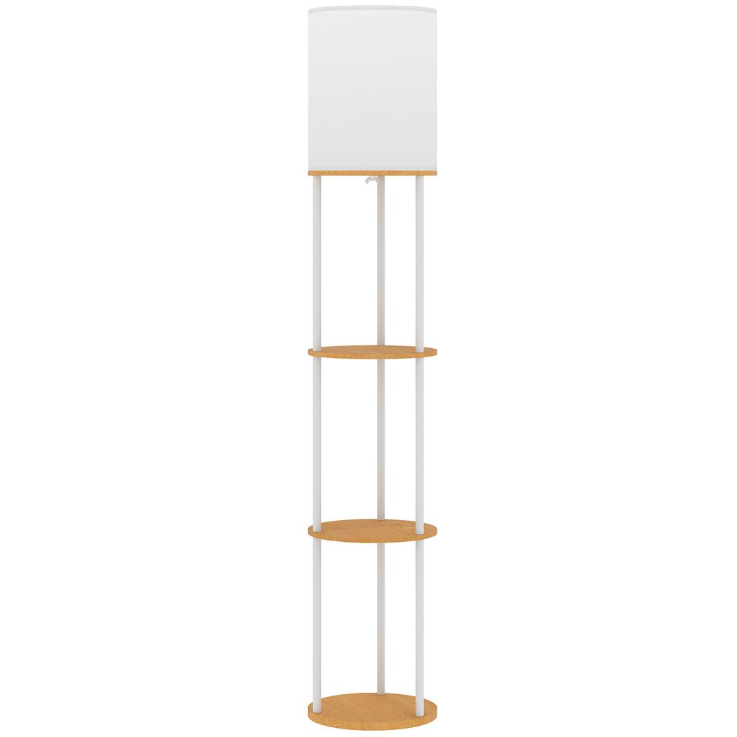 Lámpara de Oficina ORBE, Dimensiones 26x29x29x158 cm, con Estantes, en Madera, color Madera Natural