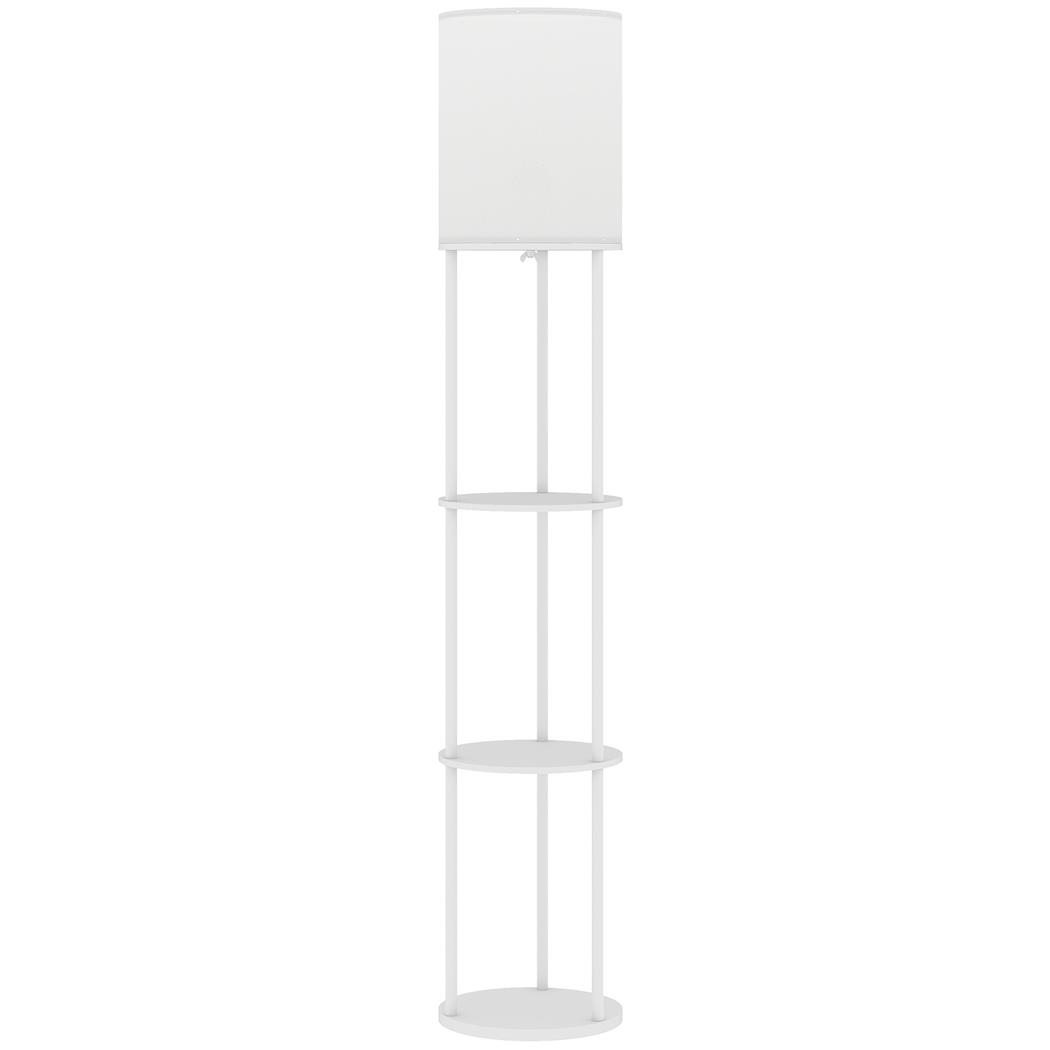 Lámpara de Oficina ORBE, Dimensiones 26x29x29x158 cm, con Estantes, en Madera, color Blanco