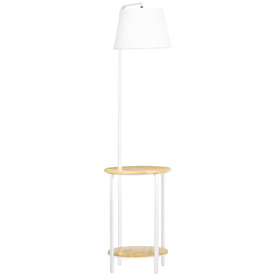 Lámpara de Oficina VELA, Dimensiones 43x39,5x162 cm, Incluye Mesita, en Acero color Blanco