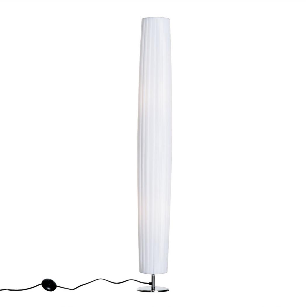 Lámpara de Oficina FARO, Dimensiones 15x15x120cm, Estructura en Acero, Pantalla de Tela color Blanco