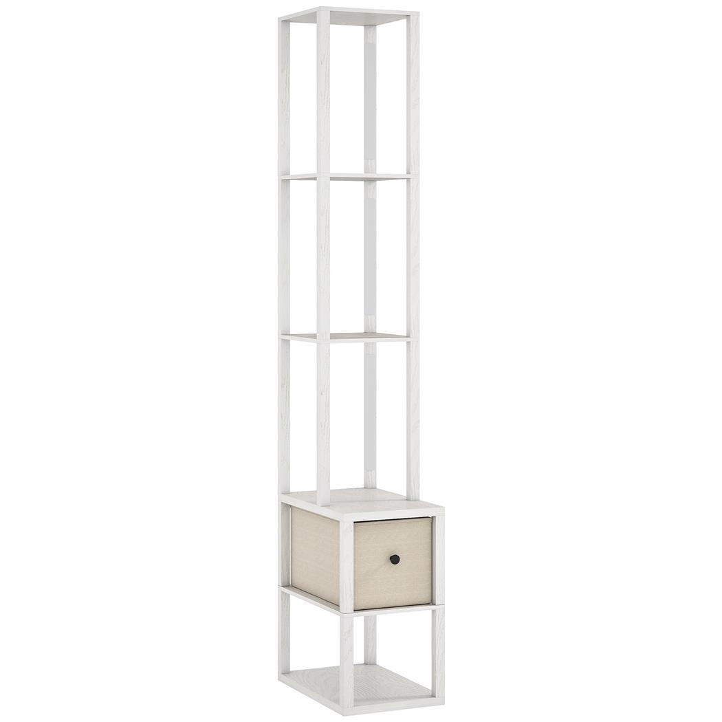 Lámpara de Oficina NUBE, Dimensiones 43,5x26,5x169 cm, con Estantes, en Madera color Blanco