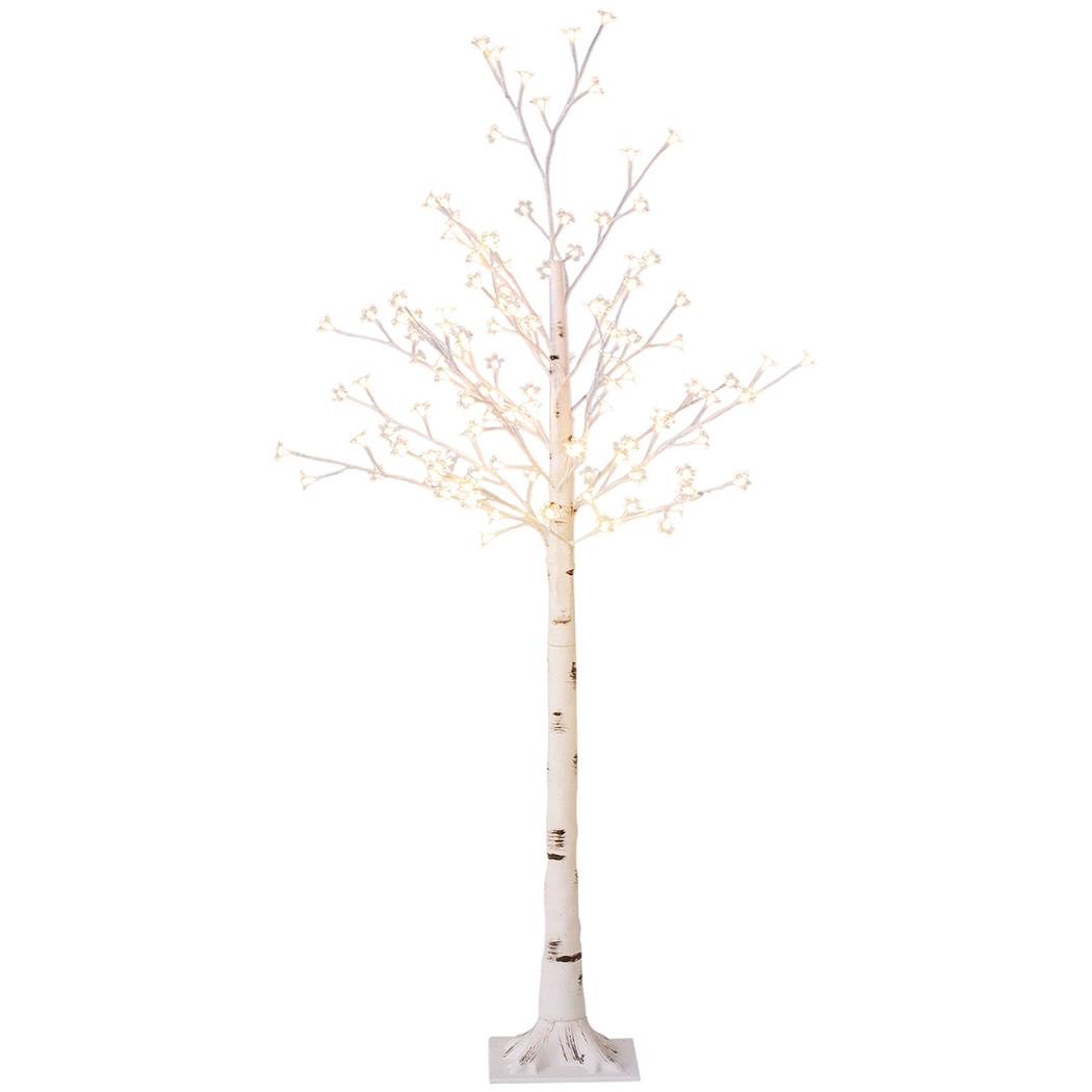 Lámpara de Oficina BOREA, Dimensiones 21x21x150cm, Diseño Árbol de Cerezo, color Blanco