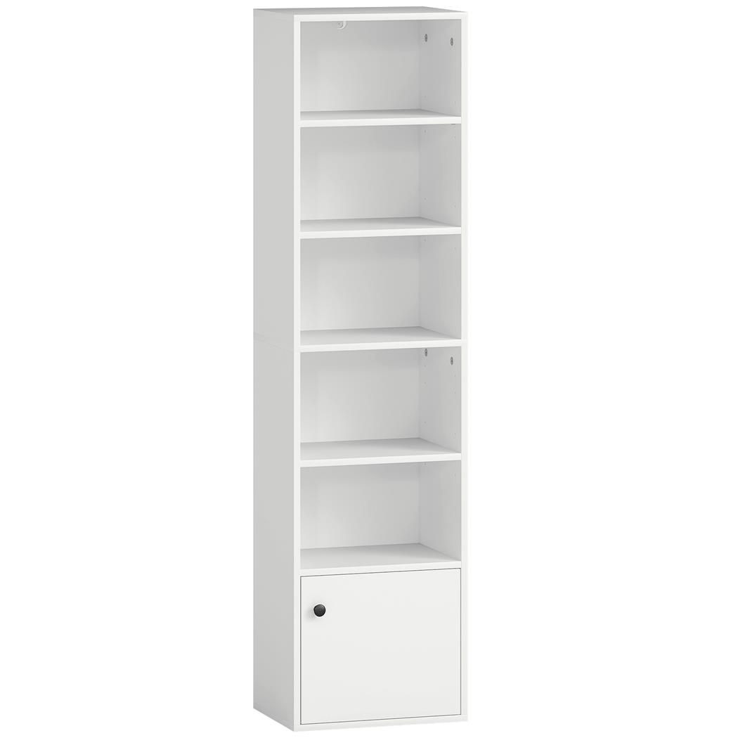 Estantería ALMON, 40x30x156 cm, Diseño Moderno, en Madera color Blanco