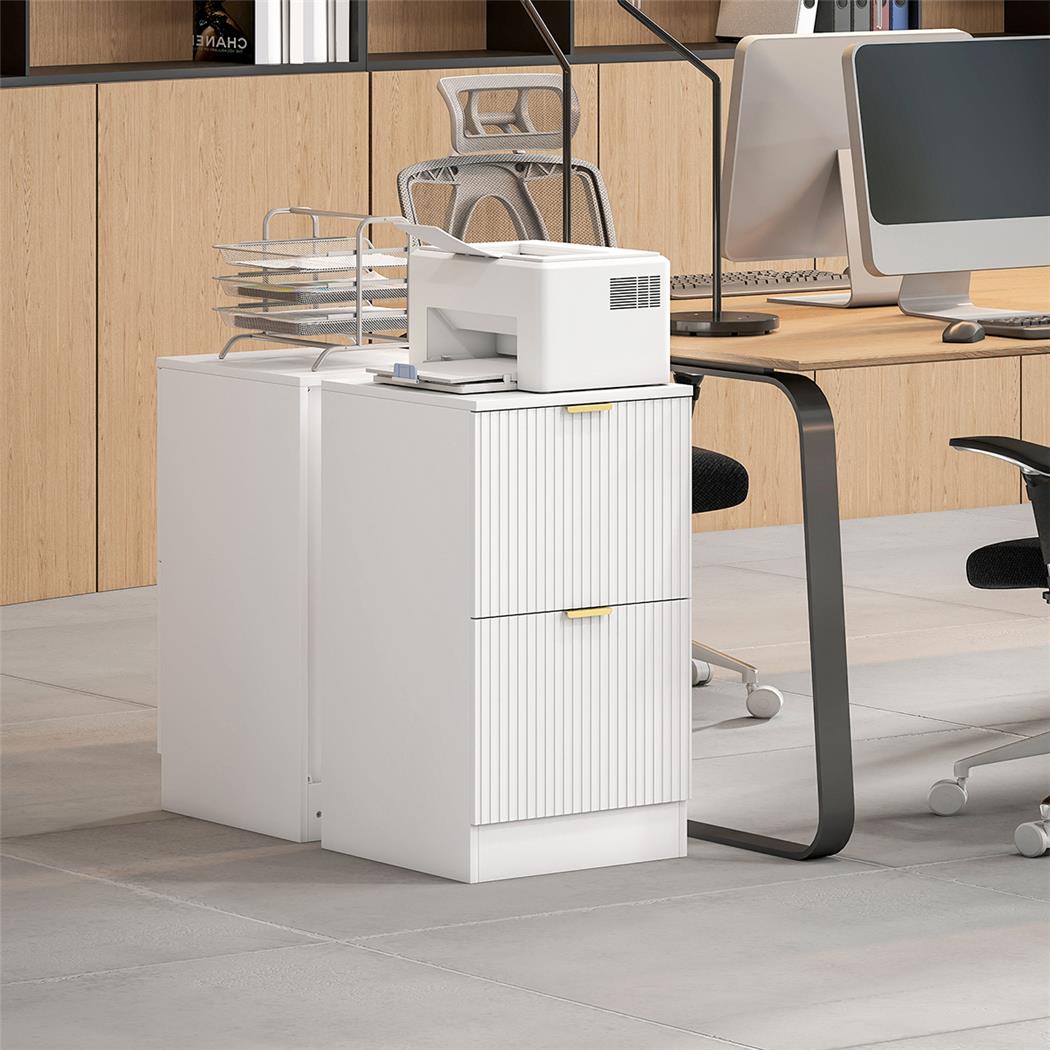 Archivador MIRI, 2 CAJONES, 40x40x71 cm, en Madera, color Blanco