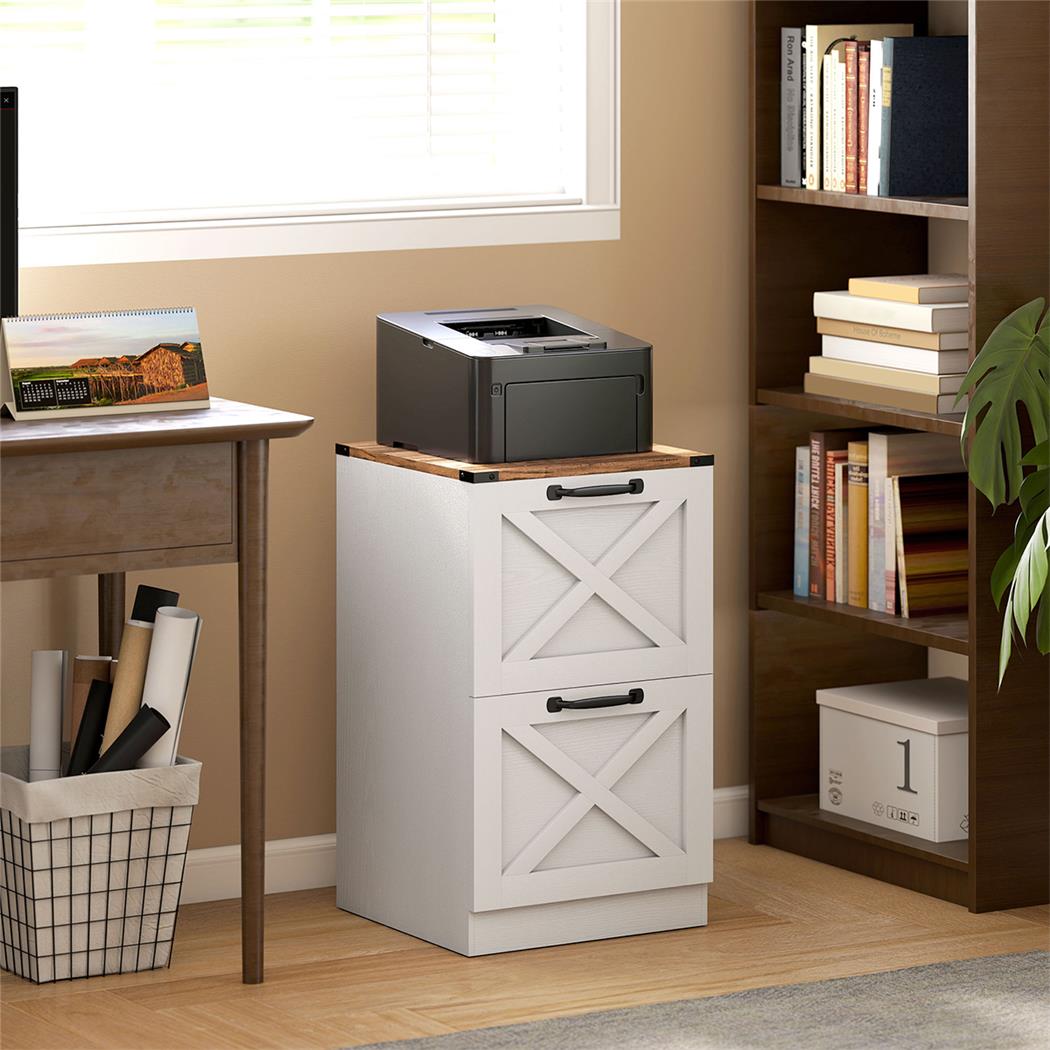 Archivador MARA, 2 CAJONES, 40x40x71 cm, en Madera, color Blanco