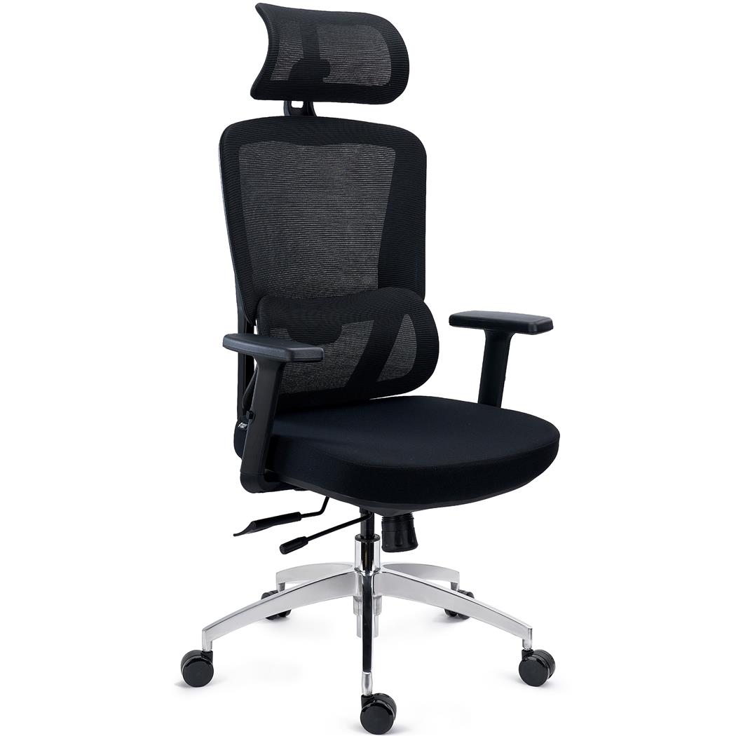 DEMO# Silla Ergonómica SUPRA MAX, Avanzados Ajustes, Uso Profesional 8H, Tela y Malla Transpirable, Negro