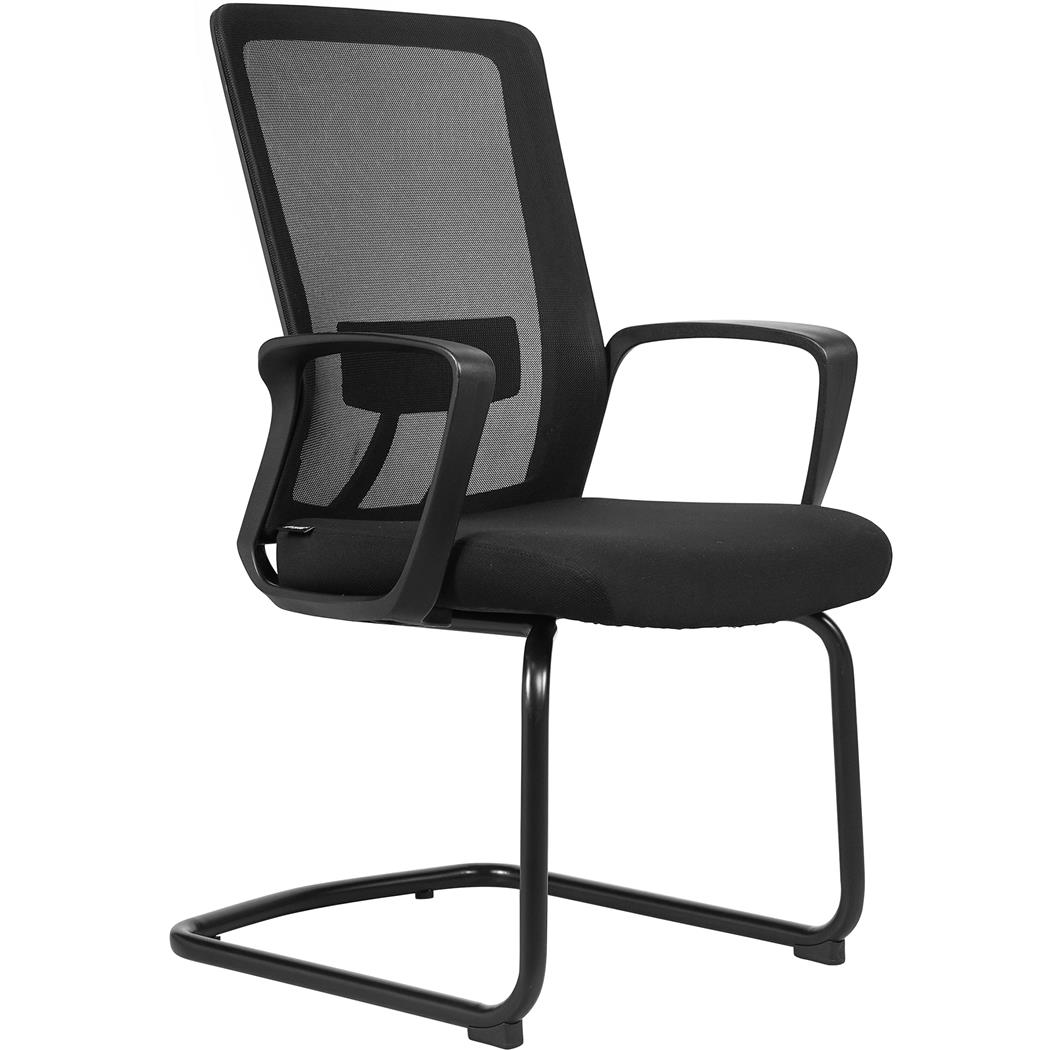 Silla de Confidente ERGOCITY V, Soporte Lumbar, Base Metálica Negra, En Negro