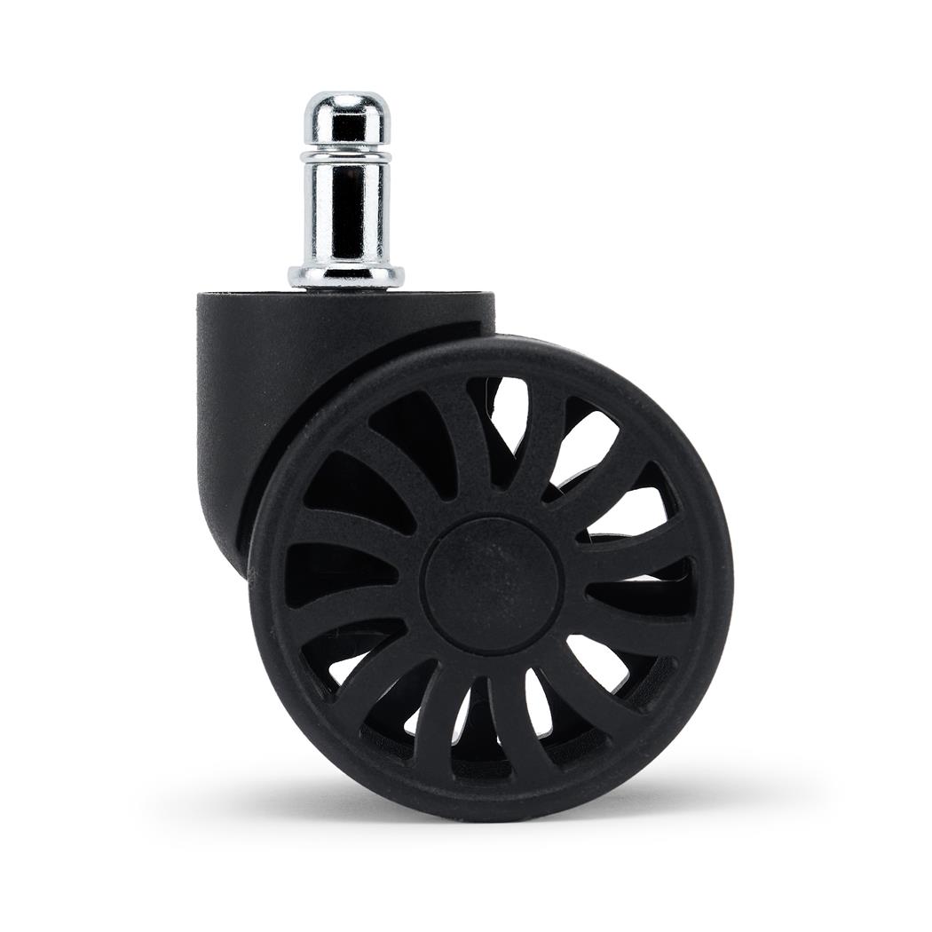 5x Ruedas para Silla de Oficina H3, 11x50 mm, Diseño Deportivo, Color Negro